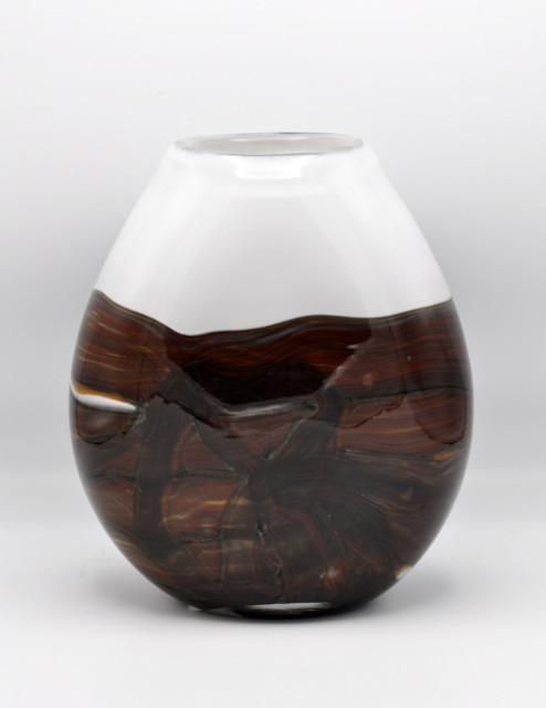 Loranto + Earth, vaas bruin-grijs, plat laag